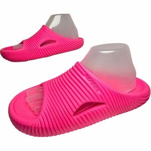 Crocs Mellow Tide Recovery Slides Hot Pink Unisex Women's 7 Comfort Sandals